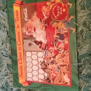 rare 1996 coco-cola Santa Claus is comin' to town pop up book